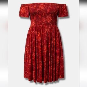 Torrid Off-Shoulder Red Mini Dress